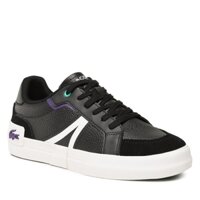 Giày Sneakers Lacoste - Đen đế trắng Cá sấu tím