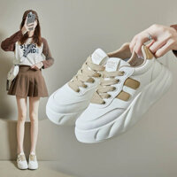 Giày snesker nữ độn đế bánh mì buộc dây Newshoes fullbox