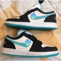 Giày Sneskers,Thể Thao Nam Nữ,Giày Jordan 1 panda xanh Ngọc,JD1 Cổ Thấp Full Box, Full Bill