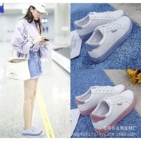 Giày sport trắng đế màu