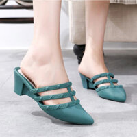 Giầy sục cao gót nữ đi mưa, dạo phố êm chân kiểu dáng dễ thương DN16 - Xanh lá - 37