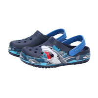 Giày sục cross trẻ em , cross cho bé trai họa tiết cá mập màu xanh navy ( Windy baby )
