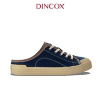 Giày Sục Đạp Gót Mules Vải Sneaker Unisex Tăng Chiều Cao 4cm DINCOX E10 Dark Navy