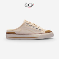 Giày Sục Đạp Gót Mules Vải Sneaker Unisex Tăng Chiều Cao 4cm DINCOX E10 Offwhite - 39