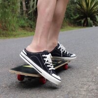 Giày Sục Đạp Gót Mules Vải Unisex DINCOX E10 BLACK