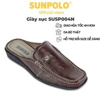 Giày sục nam Da bò cao cấp SUNPOLO SPO004