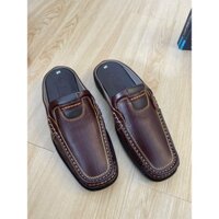 GIÀY SỤC NAM LÀM TỪ DA BÒ màu nâu cho mợi lứa tuổi trơn sang trọng, cao cấp - THÀNH ĐẠT