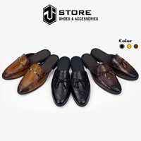 Giày Sục Nam Leather Slip On J1, Sục Nam Trẻ Da Bò Nguyên Tấm Đế Cao Su Đúc Nguyên Khối