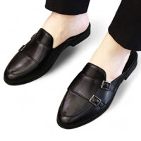 Giày sục nam MonkStrap cao cấp  đế cao su, giầy lười nam hè thoáng khí trẻ trung thiết kế 2 khóa trang trí BERUNO G36