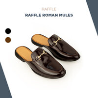 Giày Sục Nam Raffle Roman Mules Brown Thiết Kế Thủ Công Thanh Lịch, Sang Trọng