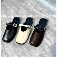 Giày Sục Nữ Đế Bệt Cao Cấp Da Mềm Khoá Vuông Mẫu Mới