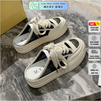 Giày sục nữ giày vải thoáng khí nữ thể thao giày hở gót đế cao 5 phân dành cho nữ thời trang phù hợp cho 4 mùa.