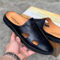 Giày sục sabo bít mũi nam đính huy hiệu quân đội USA ,da mềm