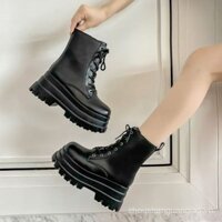 Giày tăng chiều cao mới 20cm, đế dày giảm cân, giày bốt phong cách Anh 9cm, giày cao gót phong cách hot girl