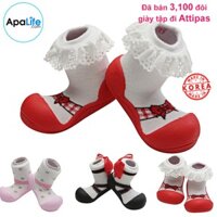 Giày tập đi Attipas  Ballet - Red/Pink/Black nhập Hàn Quốc - cho bé trai /bé gái từ 3 - 24 tháng: đế mềm & chống trượt