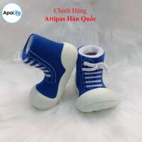 Giày tập đi Attipas Sneaker- Xanh AT044 nhập Hàn Quốc - cho bé trai /bé gái từ 3 - 24 tháng: đế mềm