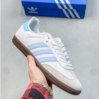 Giày tập luyện Adidas Samba Team da lộn màu xám khỏa thân màu hồng Samba màu trắng xanh cùng phong cách dành cho nam và nữ