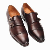 Giày Tây Cao Cấp 2 Khoá DOUBLE STITCHES MONKSTRAP - MS07 - Da Bò Ý Lót Trong Da Bò Mộc - Thương hiệu Be Classy 🚐