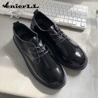 Giày Tây Da Mũi Tròn Phong Cách Anh Quốc Cho Nam Size 35-48