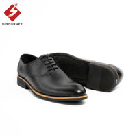 Giày tây nam cao cấp, giày oxford da bò nhập khẩu SIGOURNEY màu đen trơn SIG17 bảo hành 18 tháng