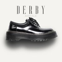 Giày tây nam da bò, giày thời trang nam đen DERBY AIRWALK tăng 6cm chiều cao TONKIN
