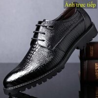 Giày tây nam đẹp hàng hiệu da bò cao cấp nhập khẩu Italy 2021 WT266 -  giày công sở nam da thật