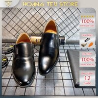 GIÀY TÂY NAM - GIÀY ÂU, CÔNG SỞ LƯỜI DA BÒ ĐEN BÓNG MŨI NHỌN - HT250