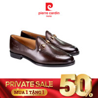 Giày tây Pierre Cardin Pháp loafer da bò thật cao cấp, công nghệ may MC Kay lâu đời, họa tiết sang trọng - 358