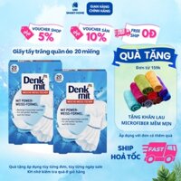 Giấy tẩy trắng quần áo Denkmit hộp 20 miếng giữ màu quần áo luôn trắng sáng Nhập khẩu Đức