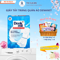 Giấy tẩy trắng quần áo Denkmit chính hãng loại bỏ vết ố tiết kiệm thời gian hộp 20 miếng