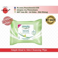 Giấy tẩy trang Simple Kind to Skin Cleansing Wipe (Bill Anh)