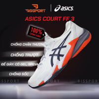 Giày Tennis/Pickleball ASICS Court FF 3.0 Chính Hãng - Trắng Cam - Nhẹ Đế Bám Sân - GEL™ Giảm Chấn - Thoáng Khí - Linh H