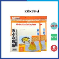 Giây thấm dầu thực phẩm KOKUSAI Nhật Bản giấy thấm dầu ăn đồ chiên rán nhà bếp gói 20 tờ1 túi