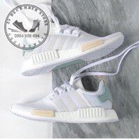 Giày thể thao ADIDAS NMD R1 gót xanh full trắng siêu hot