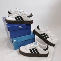 Giày thể thao adidas sampa đế cao trắng 3 sọc đen phong cách Full size nam nữ-giay360
