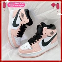 Giày Thể Thao Air Jordan1 Hồng Đen cao cổ cho nữ, Giày Sneaker JD1 màu Hồng Cổ Cao Cao Cấp FullBox Bill 2021