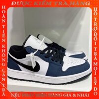 Giày thể thao air jordan1 low retro navy, giày jd xanh than cổ thấp nam nữ cá tính phong cách hot 2022 full box  phungma