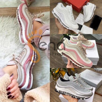 Giày Thể Thao Air Max 97 All White, OG Silver, Air max 97 Pink, Giày Airmax 97 Trắng, Bạc, Hồng Có Phản Quang