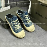 Giày thể thao Balenciaga Women's Paris Denim Low Top Sneakers New, Giày thể thao Balenciaga vải bò xanh.