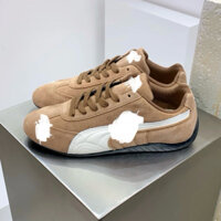 Giày thể thao bigsize nam nữ Pu da lộn màu nâu cao cấp , sneaker thời trang big size