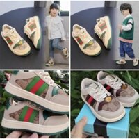 Giày thể thao cho bé trai, bé gái -giày lười có dây chun co giãn cho bé đính logo, đế chống trượt êm chân V878(sz21-sz35