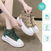 Giày thể thao cổ cao nữ giày sneaker 5 phân đế cao VyVyShoes M580