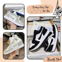 Giày Thể Thao Cổ Thấp Đen Trắng Nam Nữ, Giày Bóng Rổ Quốc Dân