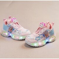 Giày thể thao công chúa elsa và kuromi chớp đèn màu hồng ngọt ngào cho bé gái