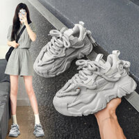 Giày thể thao đế dày chống mài mòn ZHR, giày bố mới thoáng khí, giày thể thao nữ lưới cho cặp đôi, giày tăng chiều cao 9972, bộ sưu tập 2025 3HUK