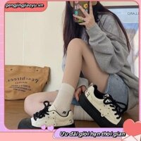 Giày Thể Thao Đế Đáy Dày Giày Sneaker Nữ Độn Đế Giày Bánh Mì Màu Hồng Thời Trang Hình Dạng Ngôi Sao Dễ Thương