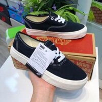 Giày thể thao đen vans Classic khuy trắng  - Tặng Box/bill