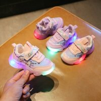 giày thể thao elsa có đèn led cho bé, giày xinh bé gái