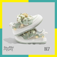 Giày thể thao, giày sneaker BEIER nội địa Trung, tone xanh lá, gắn charm ngôi sao vàng - BE7