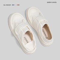Giày Thể Thao Hở Gót Vải Canvas Thiết Kế Dễ Thương Cho Nữ